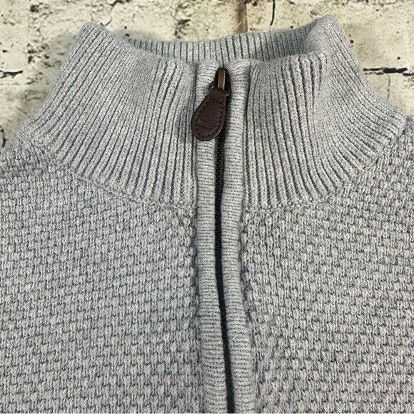 Vineyard Vines Sweater Men's Sz.L Gray Knitted Hamilton 1/2 Half-Zip 100%Cotton - Picture 4 of 9